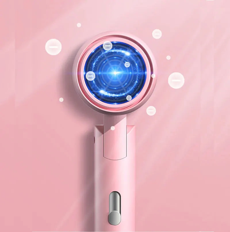 Compact Folding Hair Dryer with Ionic Care & Travel Bag