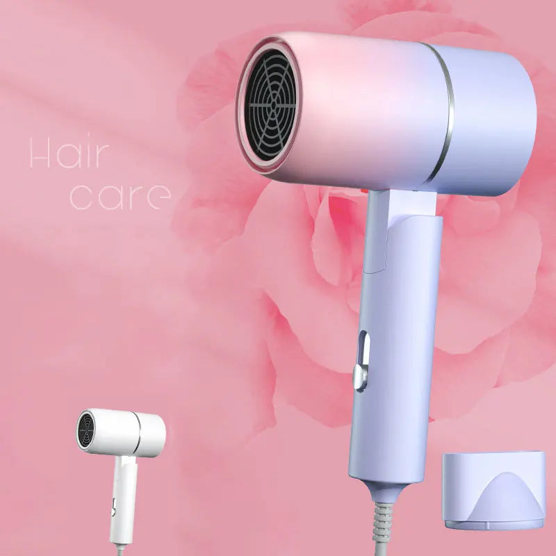 Compact Folding Hair Dryer with Ionic Care & Travel Bag